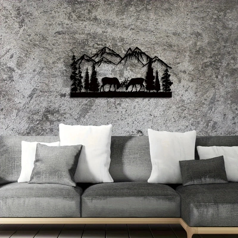 Elk & Peak Silhouette