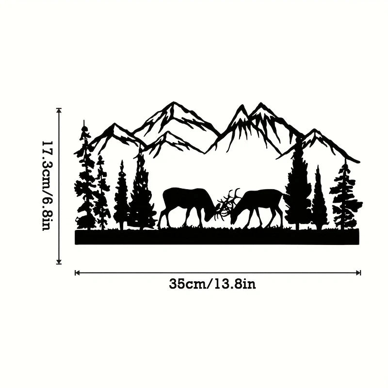 Elk & Peak Silhouette