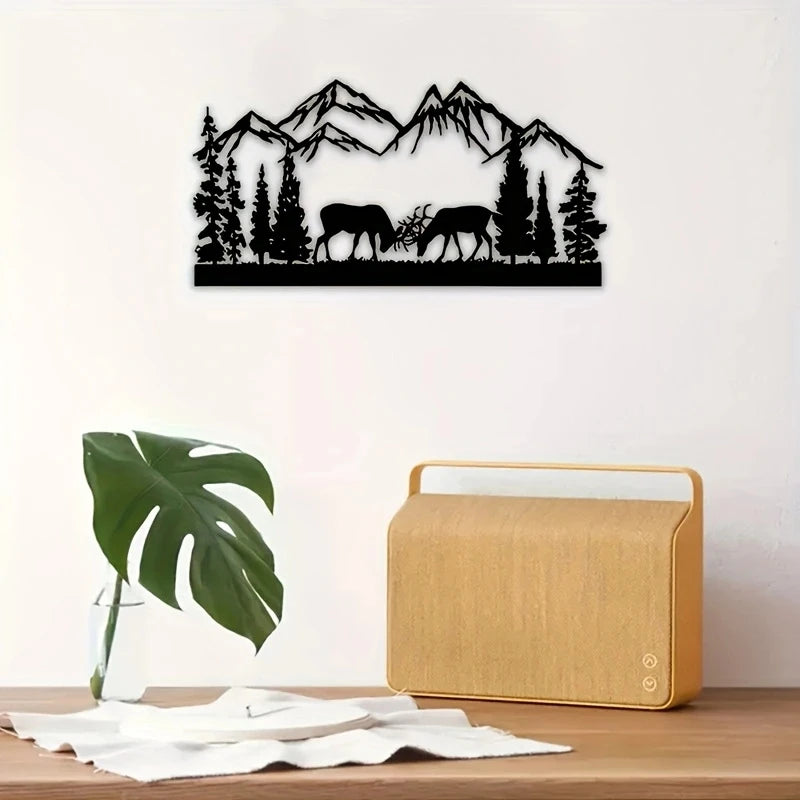 Elk & Peak Silhouette