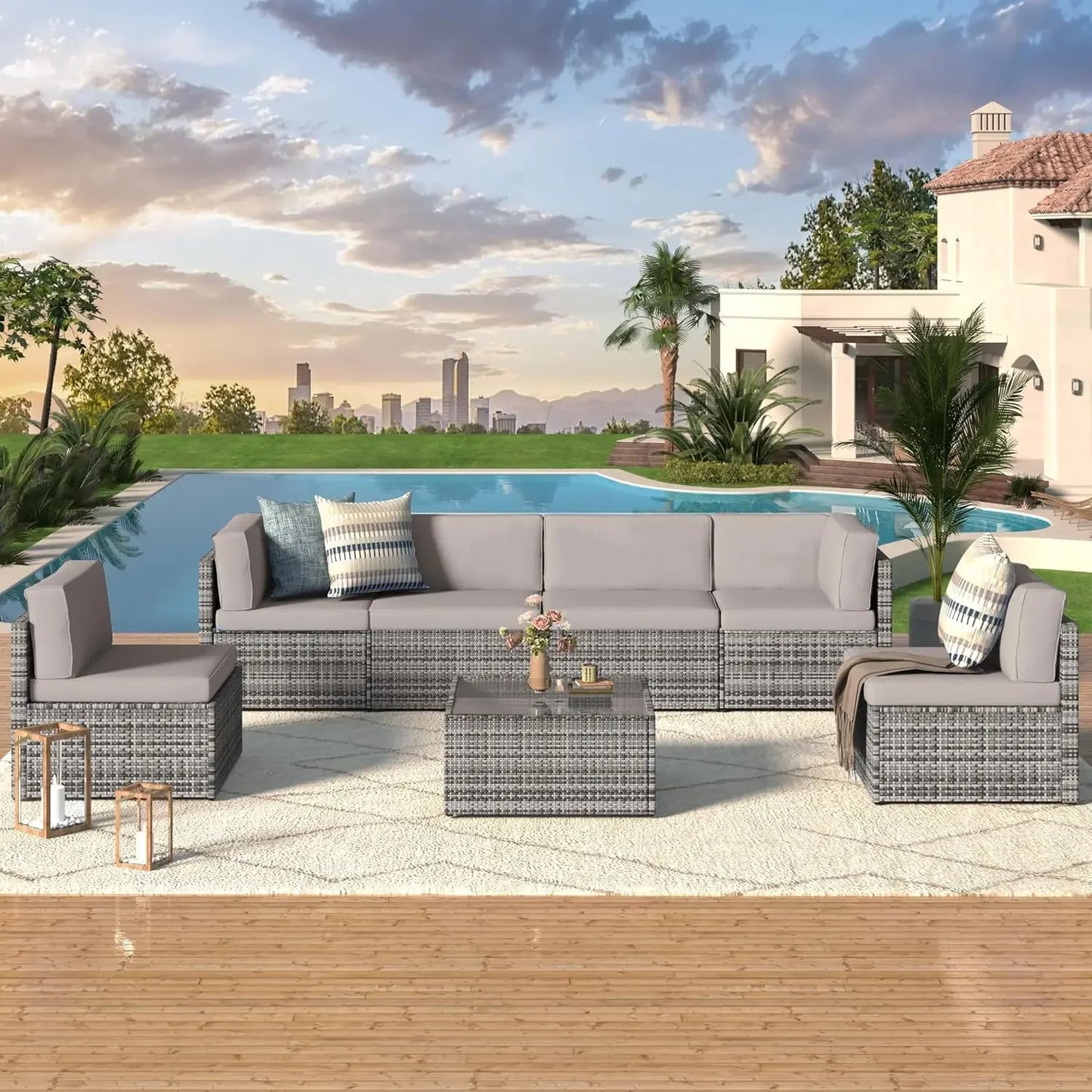 Skyline Wicker Outdoor Sectional Set