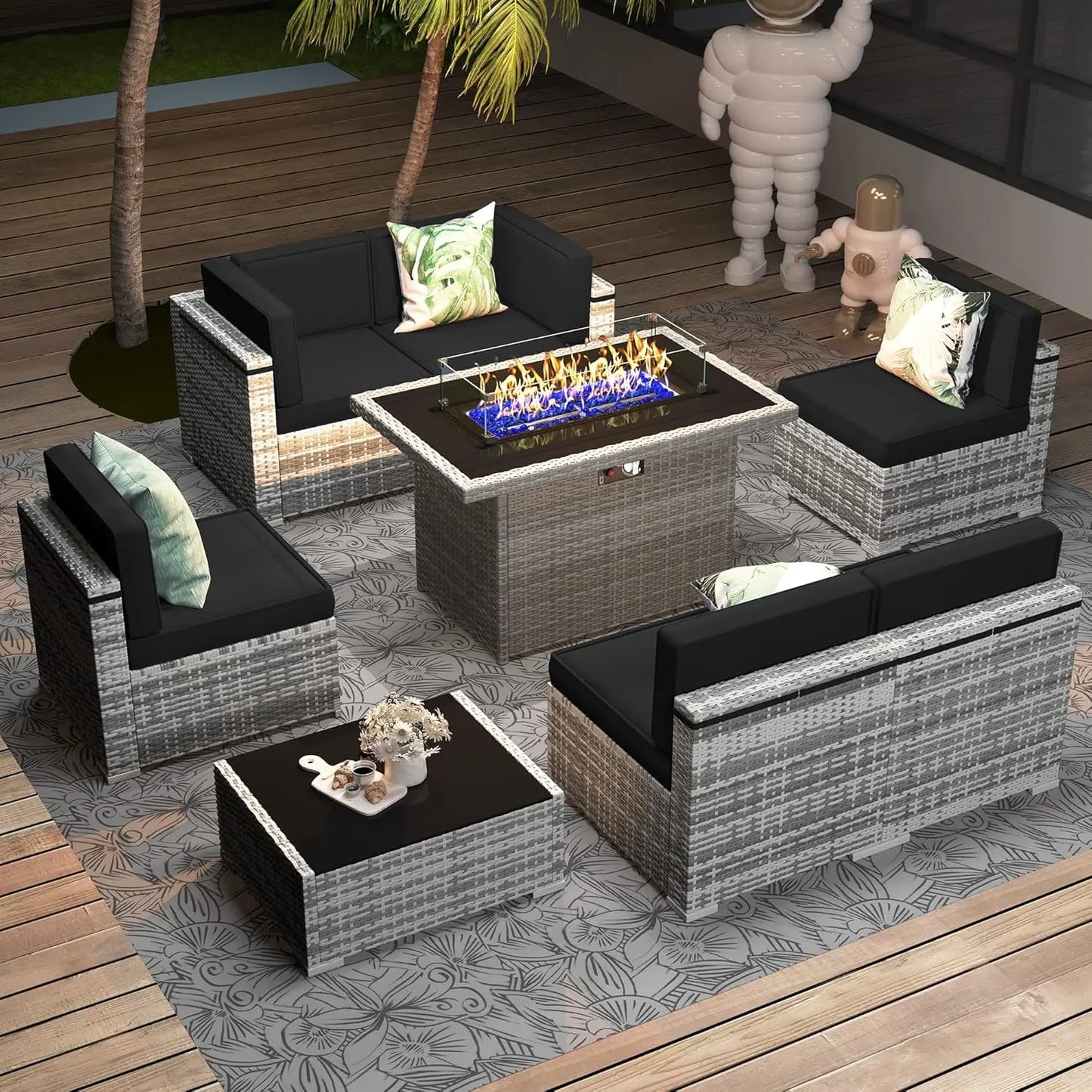 Shadow Ember Wicker Patio Set