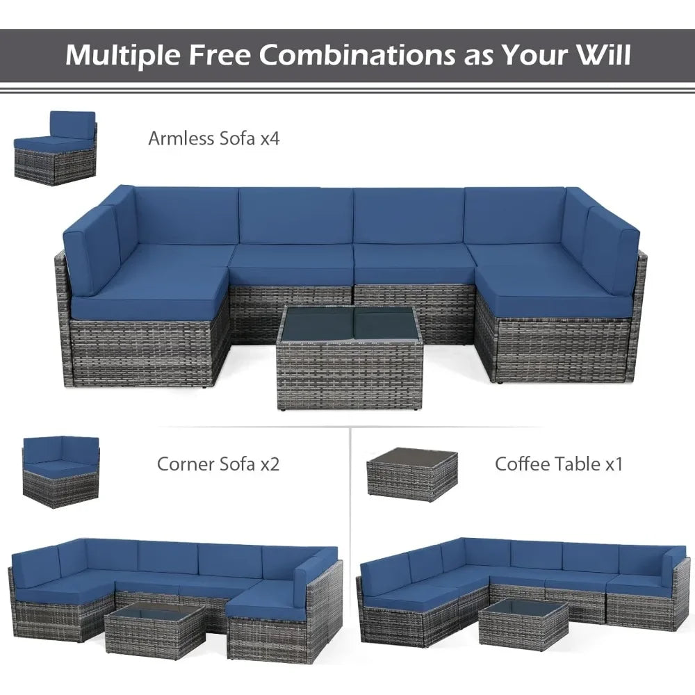 Skyline Wicker Outdoor Sectional Set