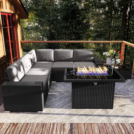 Shadow Ember Wicker Patio Set