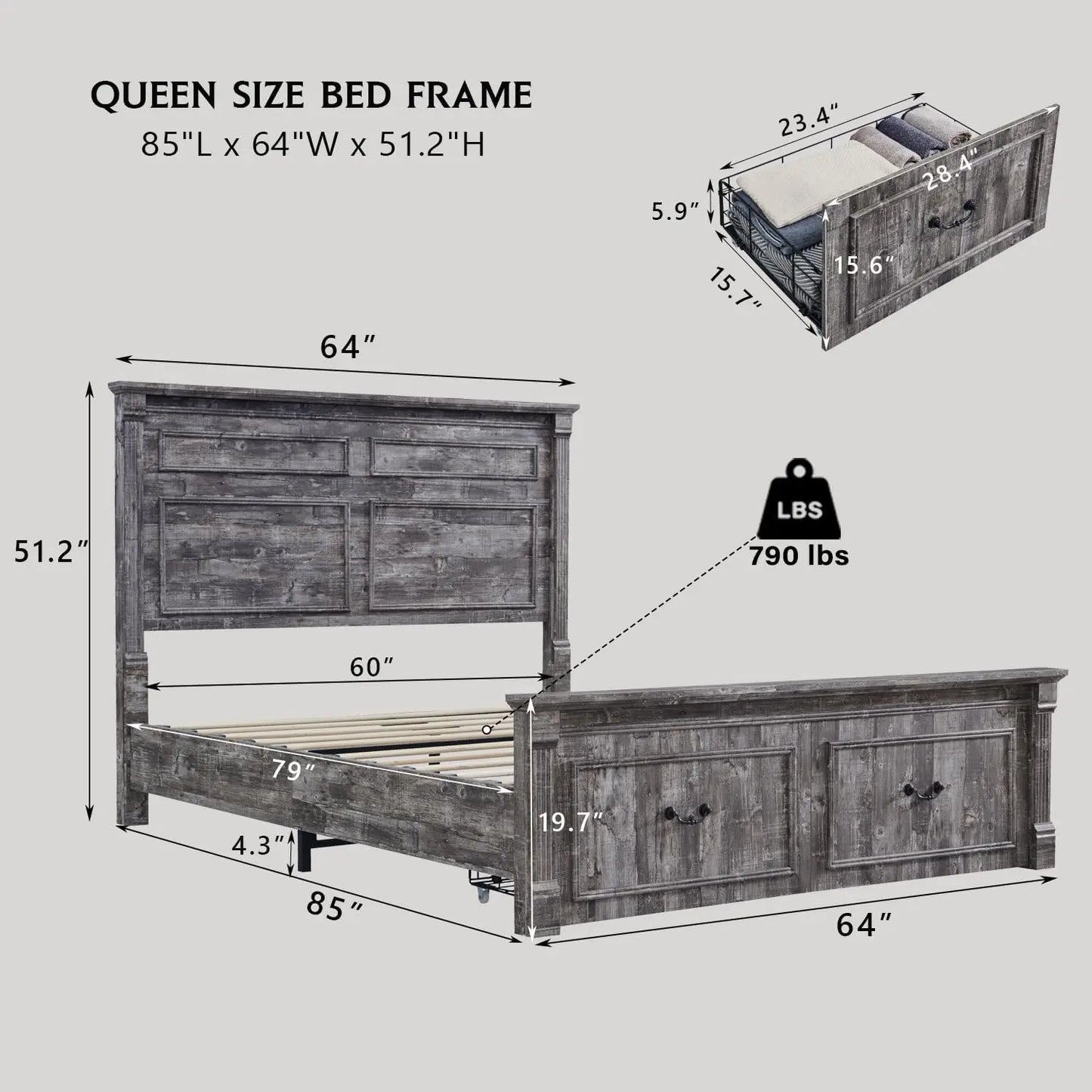 Rustic Haven Queen Storage Bed