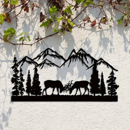 Elk & Peak Silhouette