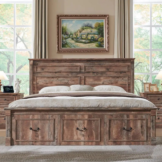 Rustic Haven King Storage Bed
