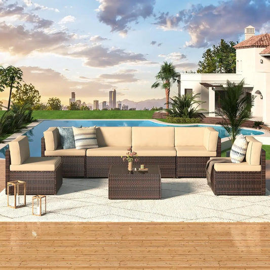 Skyline Wicker Outdoor Sectional Set