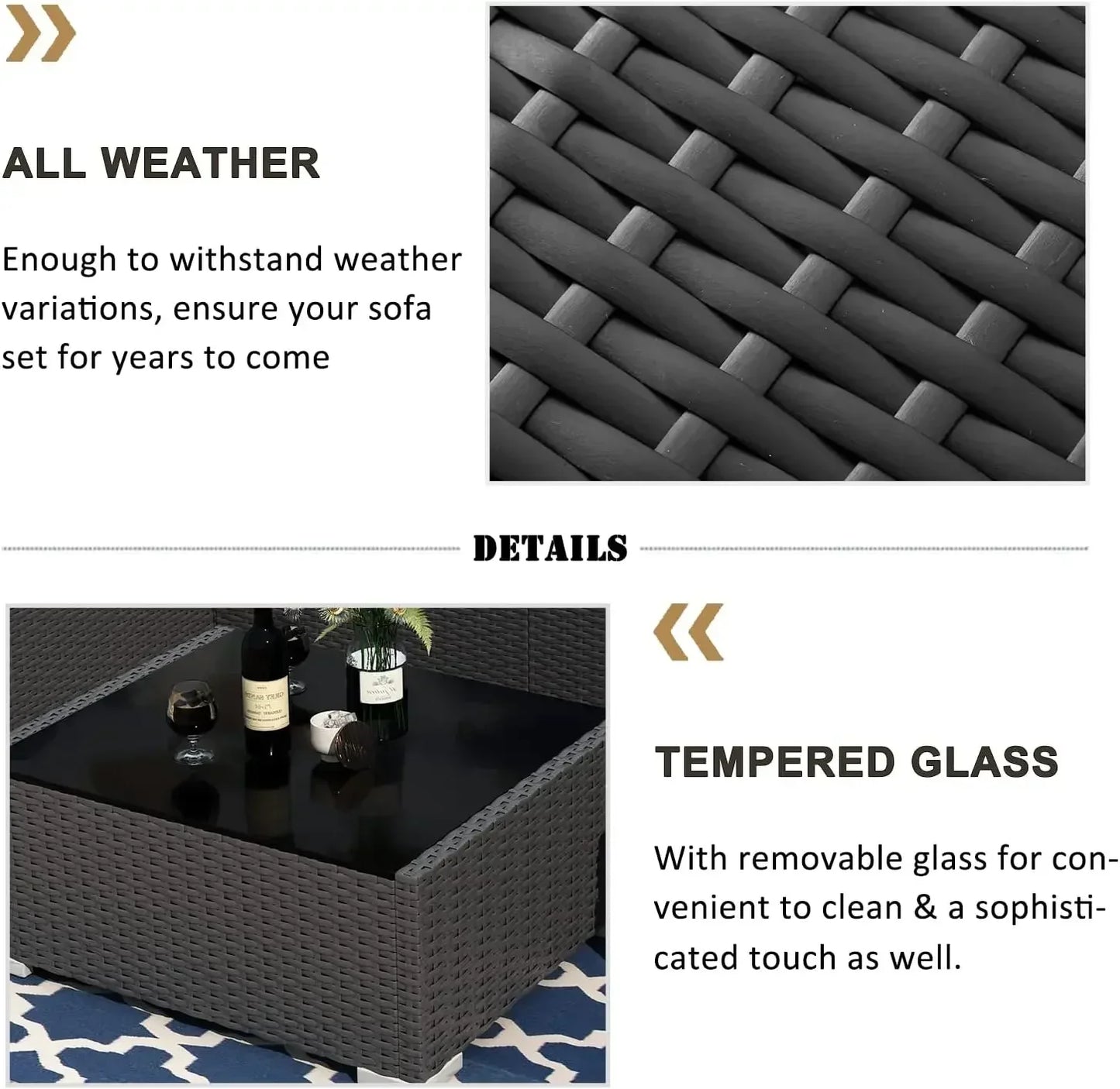 Shadow Ember Wicker Patio Set