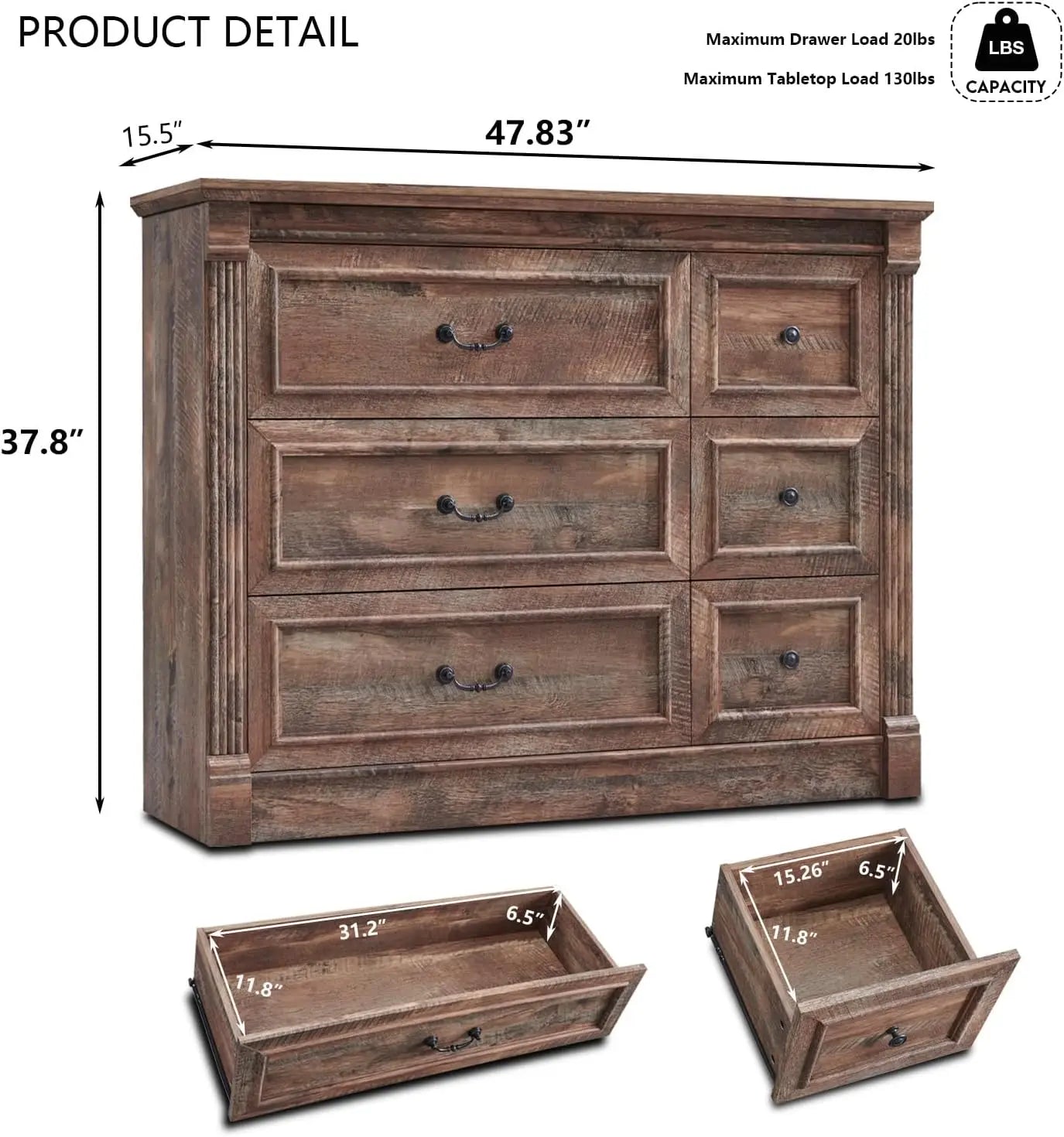 Rustic Haven 6-Drawer Dresser