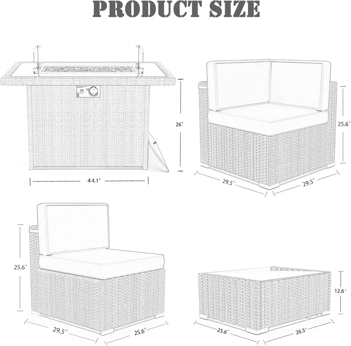 Shadow Ember Wicker Patio Set