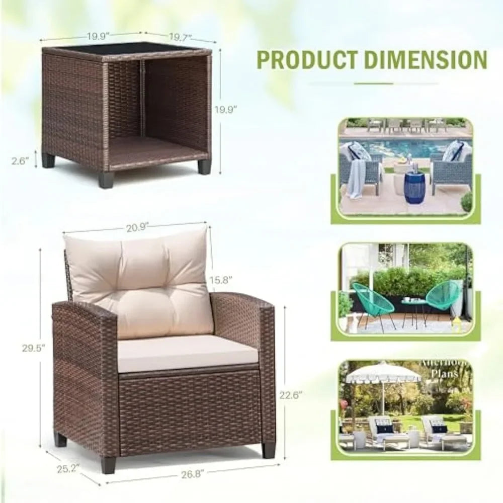 Haven Retreat Wicker Patio Conversation Set