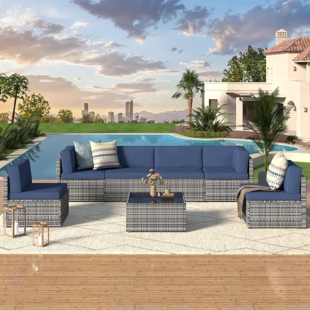 Skyline Wicker Outdoor Sectional Set