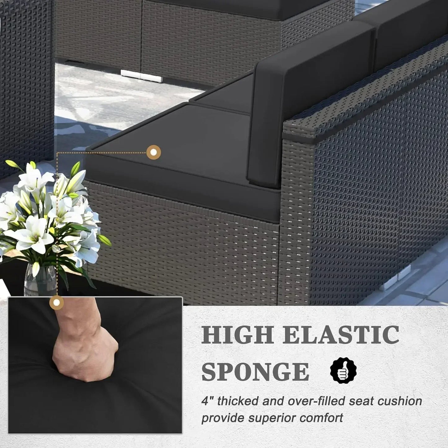Shadow Ember Wicker Patio Set
